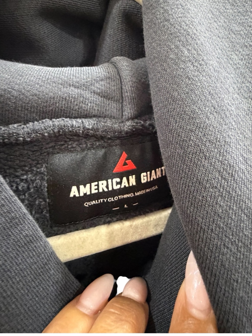American Giant Unisex Vintage Pullover Hoodie Washed Black Size L - Picture 4 of 13